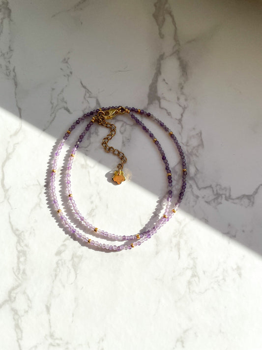 Lila Edelsteinkette aus flieder Amethyst