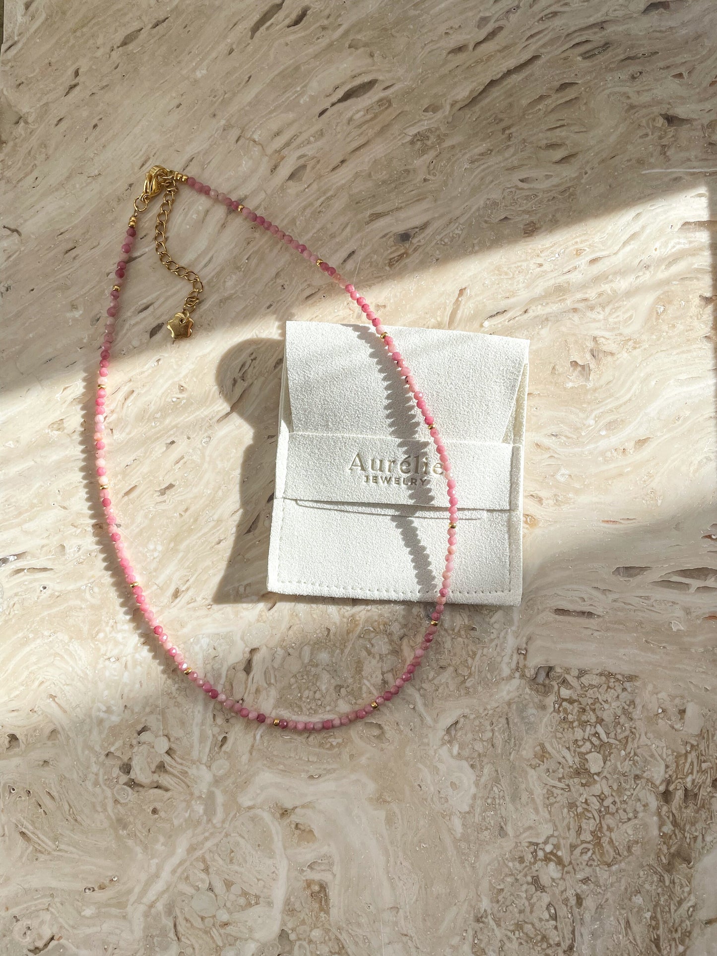 Rosa Edelsteinkette aus Opal