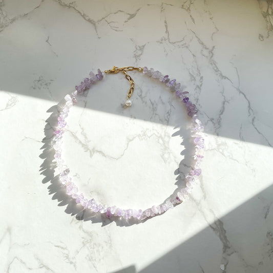 Lila Edelsteinkette aus flieder Amethyst